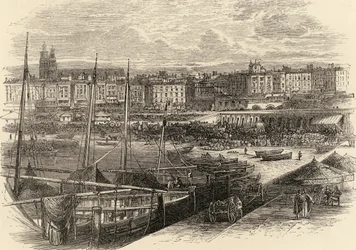 The Port of Barcelona, Spain, from 